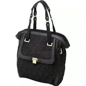 Petunia Pickle Botton Onyx Continental Black Carryall Purse Diaper Bag Black